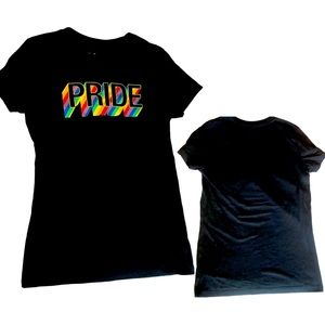 Free State PRIDE rainbow black‎ womens crew t-shirt tee Medium